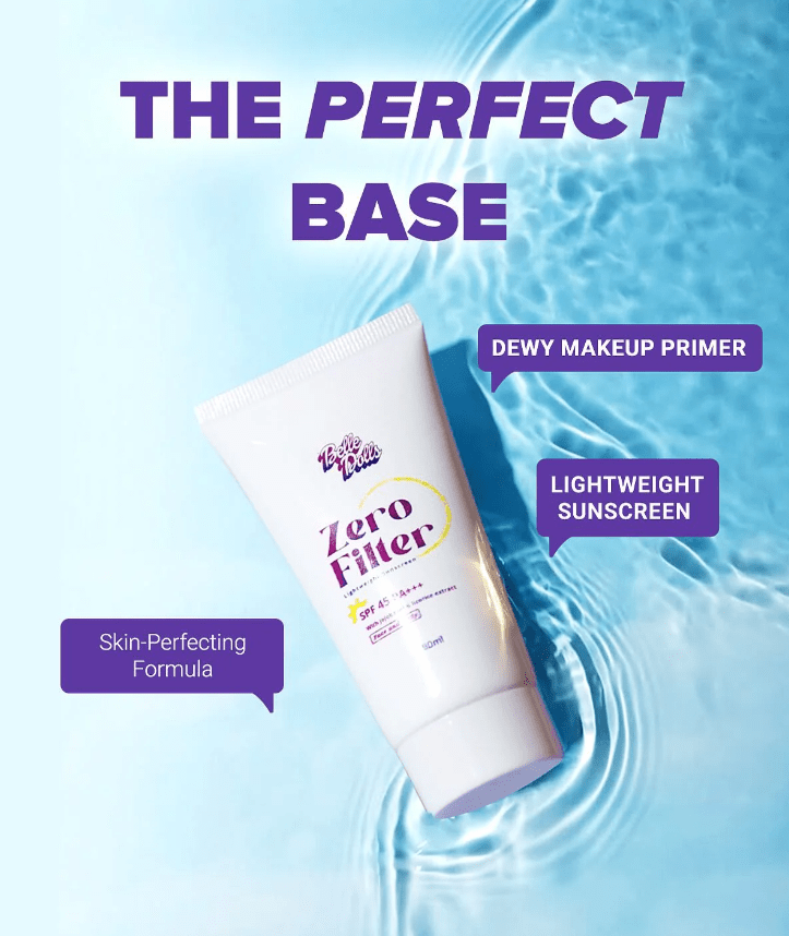 Belle Dolls Zero Filter Lightweight Sunscreen 50ml (Face and Body) SPF45 PA+++ BEAUTeDERM skincare 